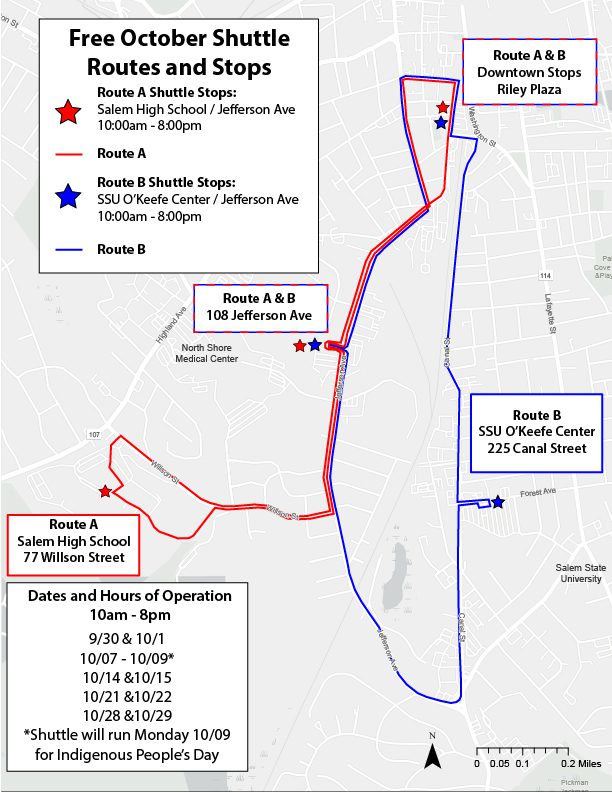 Salem Halloween City Parking and Transportation in Salem